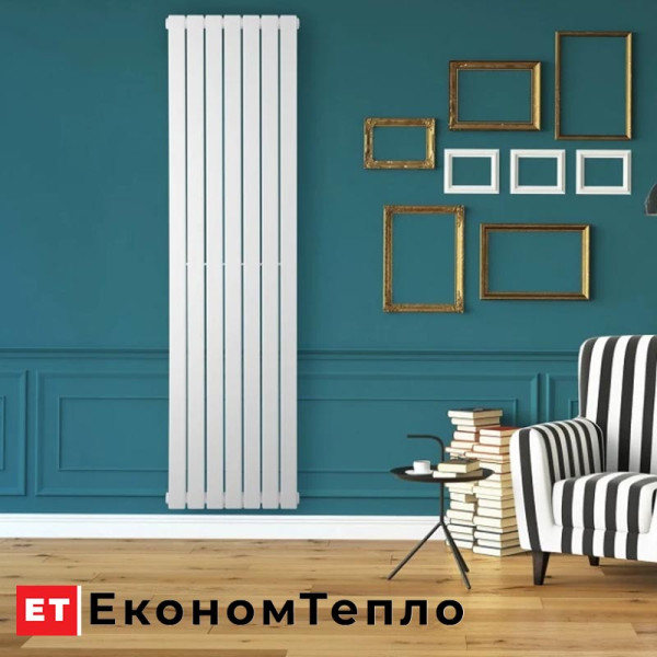 Розмір та підключення Betatherm Blende 1 1400x394 RAL9016 (Нижнє по центру) 575 W
