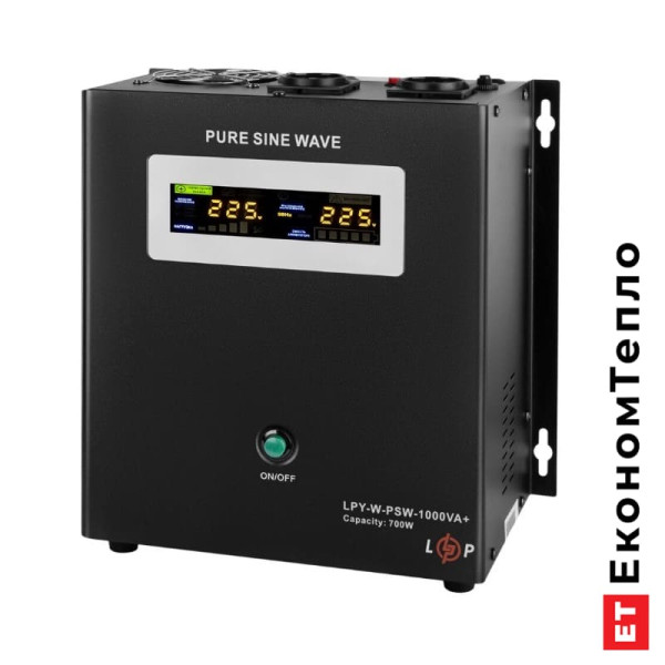 Вигляд збоку ДБЖ Лоджік Павер 12V LPY-W-PSW-1000VA+(700Вт)10A/20A