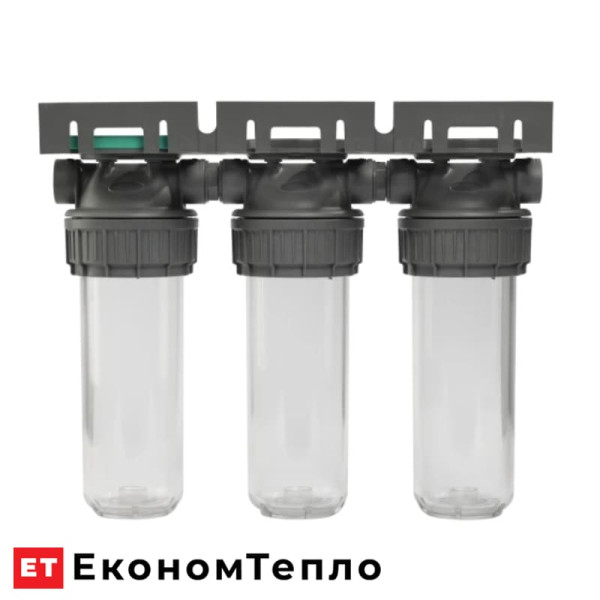 Колба фільтра прозора Ecosoft 3P TRIPLEX РЕТ 3/4" для холодної води
