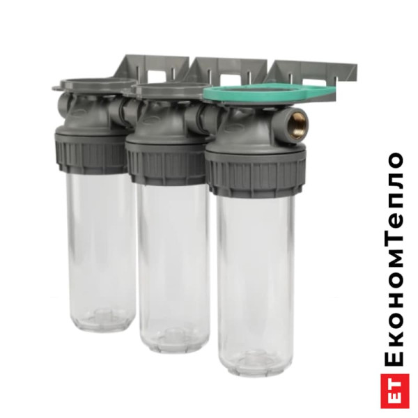 Колба фільтра прозора Ecosoft 3P TRIPLEX РЕТ 3/4" для холодної води