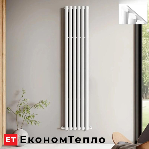 Трубчастий радіатор Rastas Aurora 1 (RAL9016) 1400x300 (підключення нижнє по центру) 480 W
