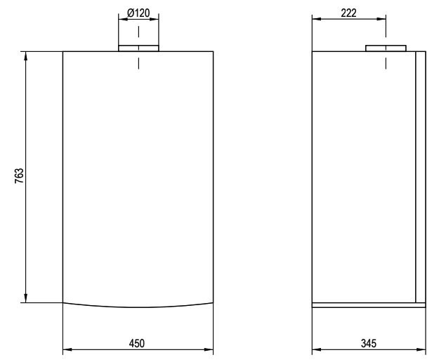 Розміри газового котла Baxi Luna 3 240i